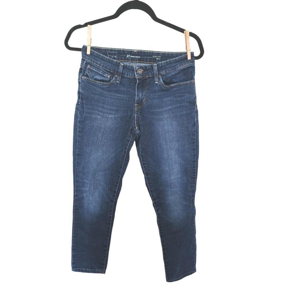 Levis‎ Demi Curve Modern Rise Skinny Jeans Dark Wash 27x34 boyfriend Relaxed Fit